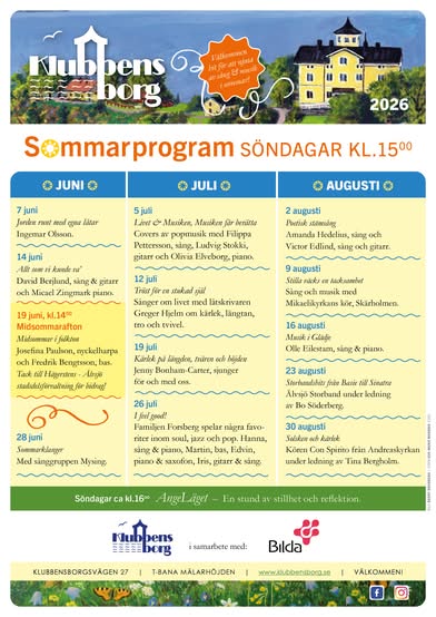 Sommarprogram på Klubbensborg